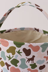 Camouflage puppy print basket
