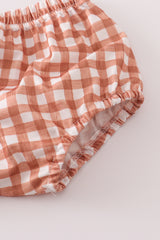 Sage turkey pumpkin embroidery bloomer set