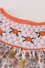 Floral embroidery smocked bloomer set