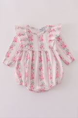 Pink floral print ruffle bubble