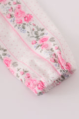 Pink floral print ruffle bubble