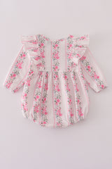Pink floral print ruffle bubble