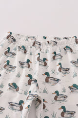 Green duck print pants set