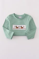 Green duck embroidery pants set