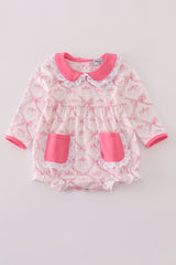 Pink bow tie pumpkin print bubble