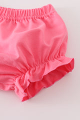 Pink bow tie pumpkin print bloomer set