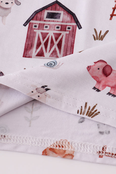 Blue family farm pajamas bamboo pants set