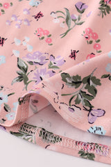 Purple floral print bamboo dress