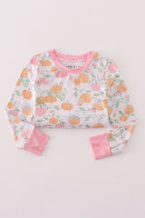 Pink pumpkin bamboo pajamas set