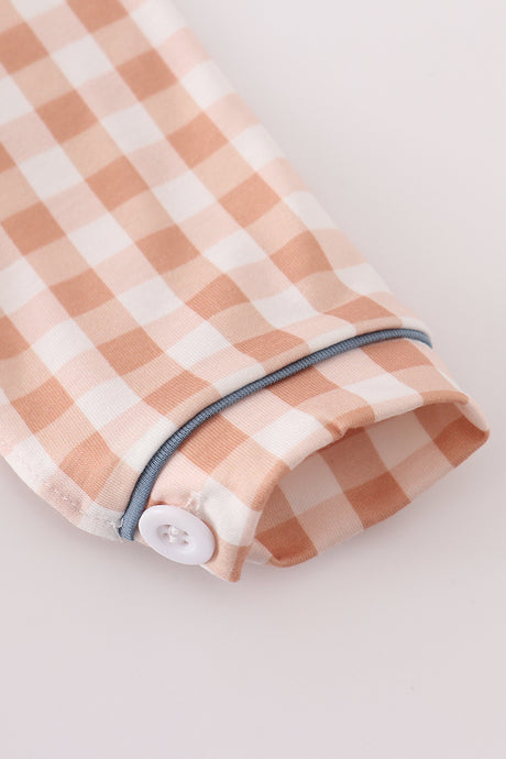 Orange gingham bubble