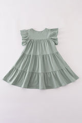 Sage pumpkin cake sequin tiered ruffle dress