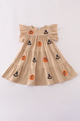 Cream turkey sequin tiered ruffle dress