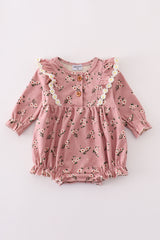 Floral corduroy lace ruffle bubble
