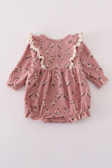 Floral corduroy lace ruffle bubble