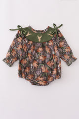 Forest hunting deer embroidery ruffle bubble