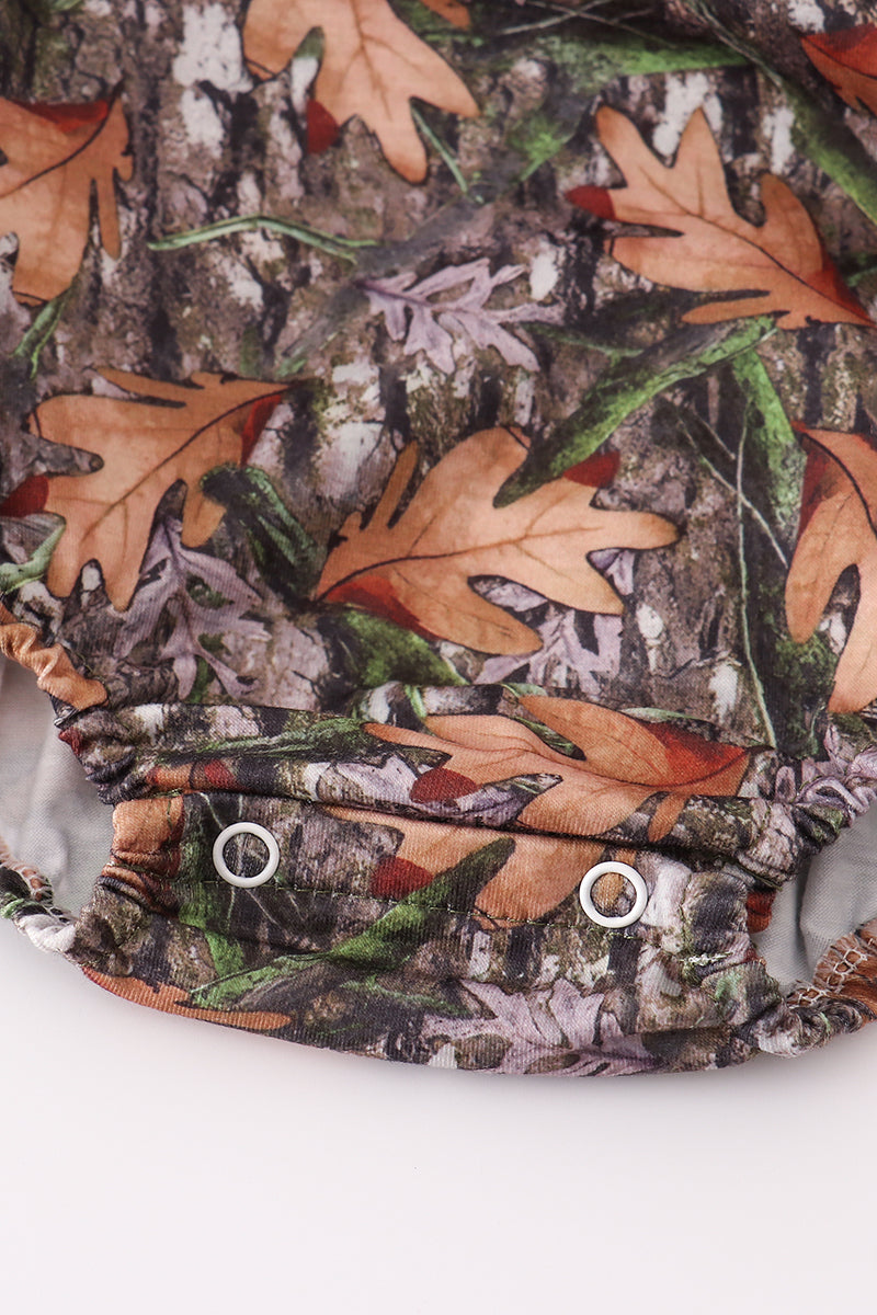 Forest hunting deer embroidery ruffle bubble