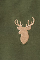 Forest hunting deer embroidery pants set