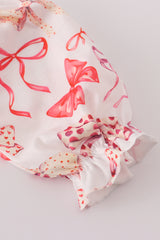 Red bow smocked bubble