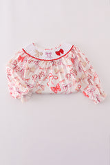 Red bow smocked dress
