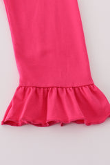 Pink paradise santa claus smocked ruffle pants set