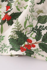 Green holly floral smocked bow bloomer set