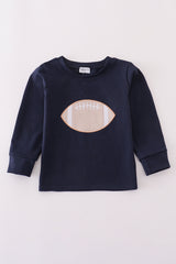 Navy football applique top