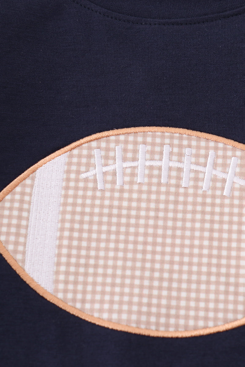 Navy football applique top