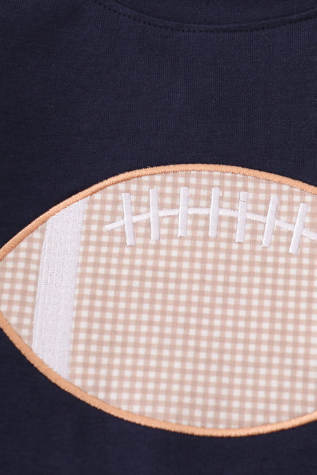 Navy football applique top