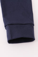Navy football applique top