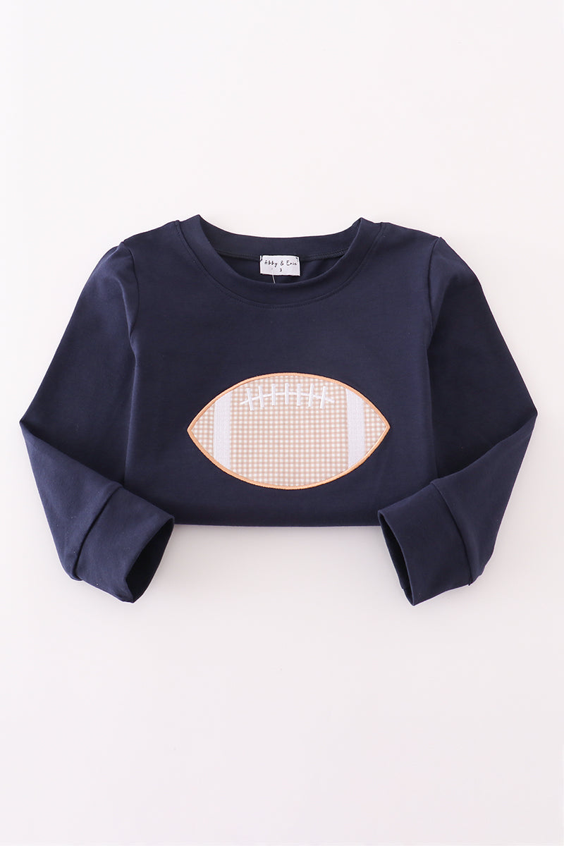 Navy football applique top