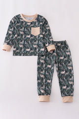 Camouflage hunting deer pajama set