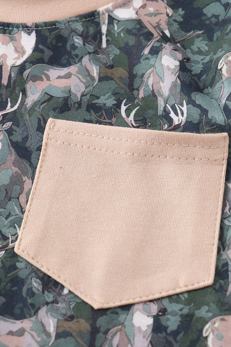 Camouflage hunting deer pajama set
