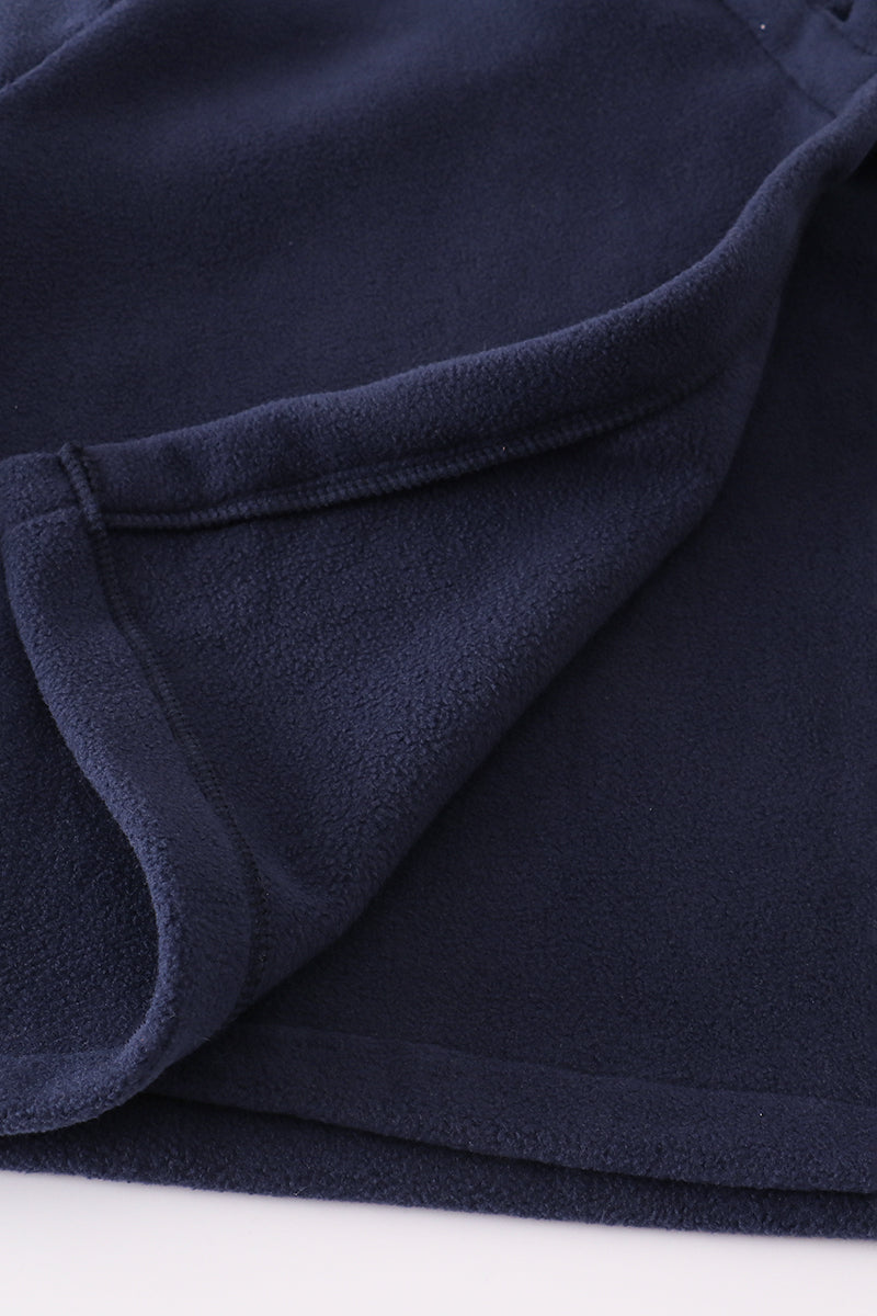 Navy bow fleece velcro hoodie