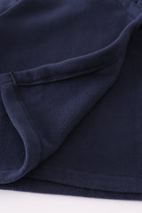Navy bow fleece velcro hoodie