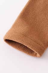 Brown bow fleece velcro hoodie