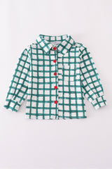 Green plaid button down shirt