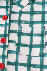 Green plaid button down shirt