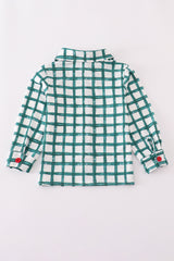 Green plaid button down shirt
