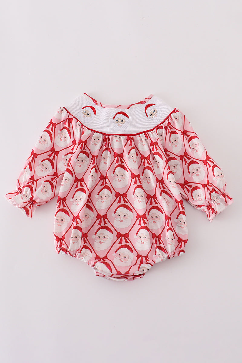Red santa claus smocked bubble