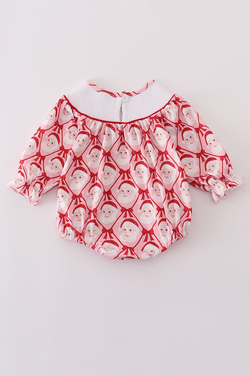 Red santa claus smocked bubble