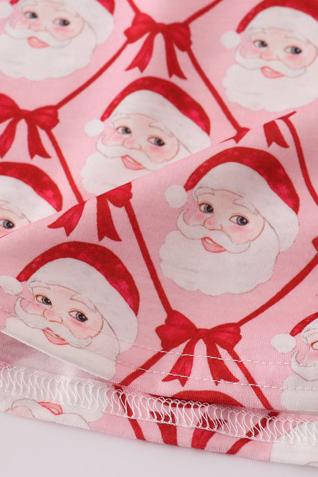 Red santa claus smocked dress