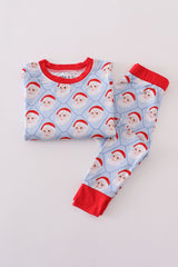 Blue santa claus bamboo pajamas set
