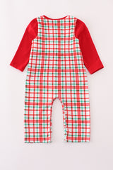 Red santa claus embroidery plaid jonjon set