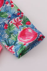 Blue christmas tree smocked ruffle bubble