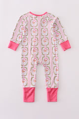 Pink santa claus pajamas romper