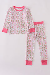 Pink santa claus pajamas pants set