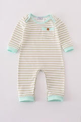 Khaki stripe romper