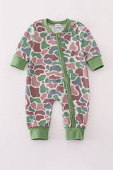 Camouflage print romper