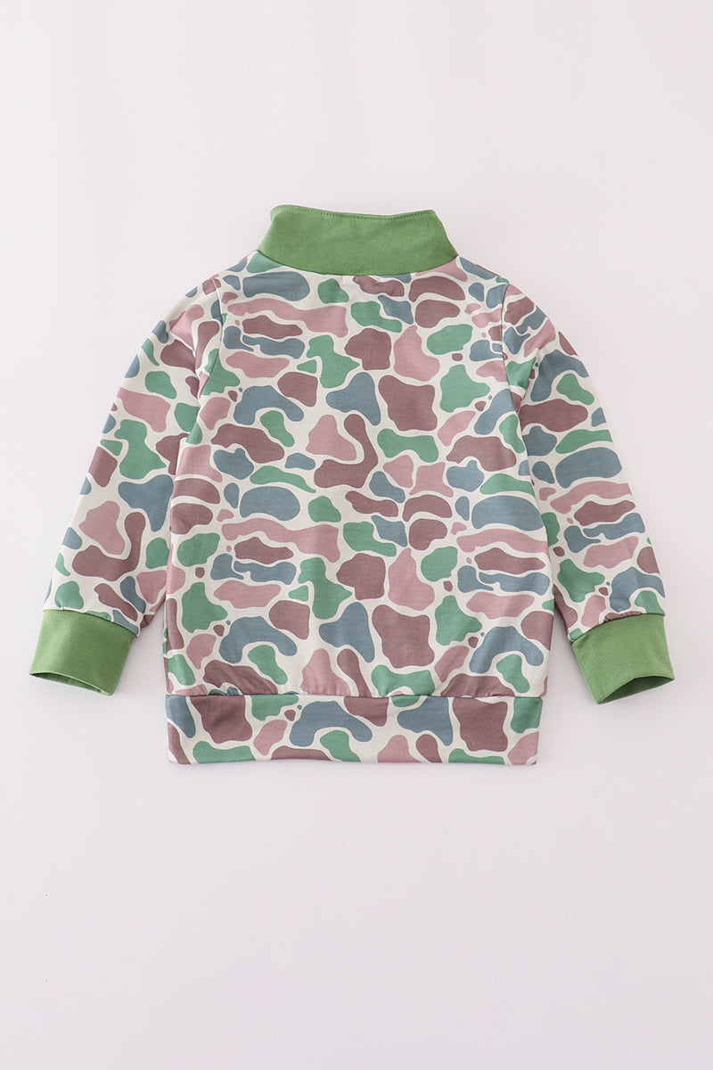 Camouflage mallard embroidery top