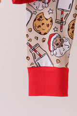 Santa milk biscuits bamboo girl pajamas set